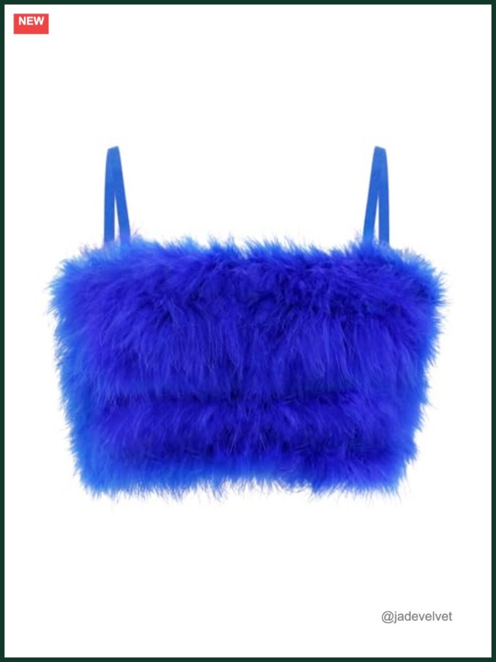 Faux Fur Crop Top Spaghetti Strap Strappy Cami Rave Club Concert Party